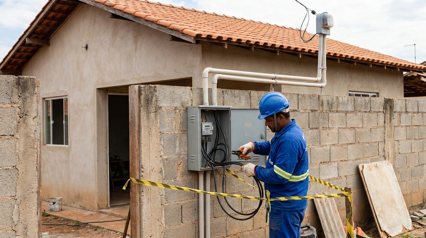 Eletricista instalando padrao de energia em Porto Velho‑RO