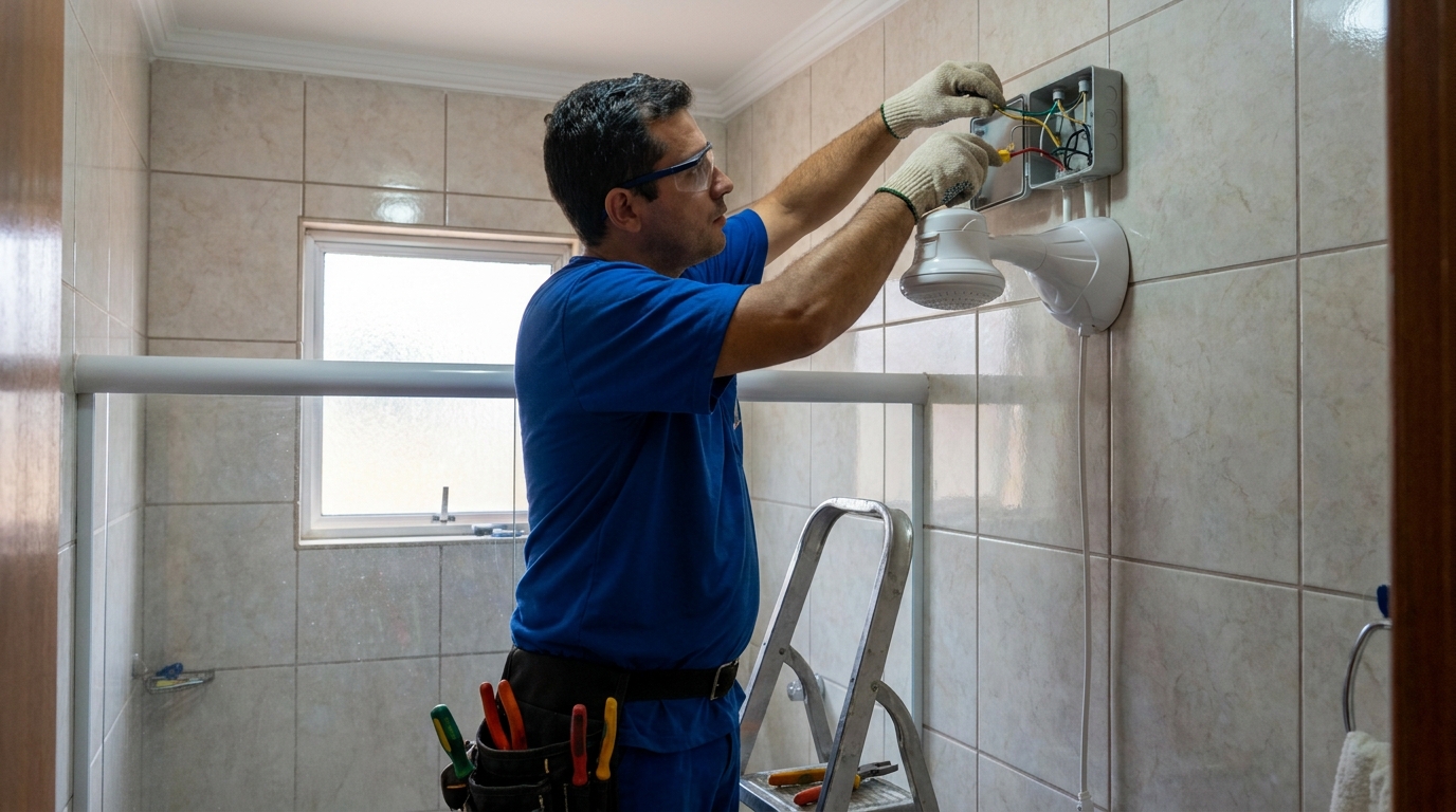 Instalacao de chuveiro eletrico profissional em Porto Velho‑RO