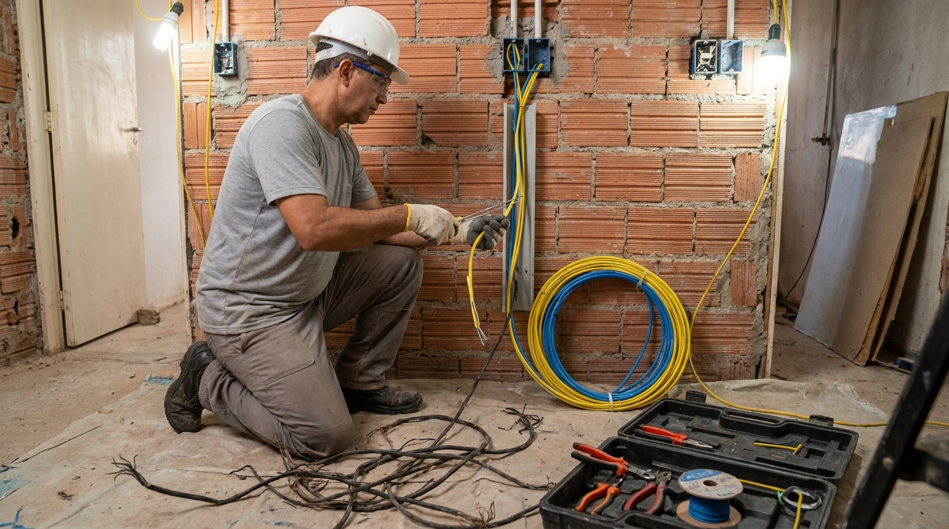 Troca de fiacao eletrica residencial em Porto Velho‑RO